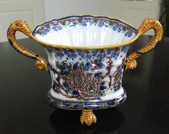 Tichelaar Makkum handpainted Delft chinoiserie style tin glazed jardinière