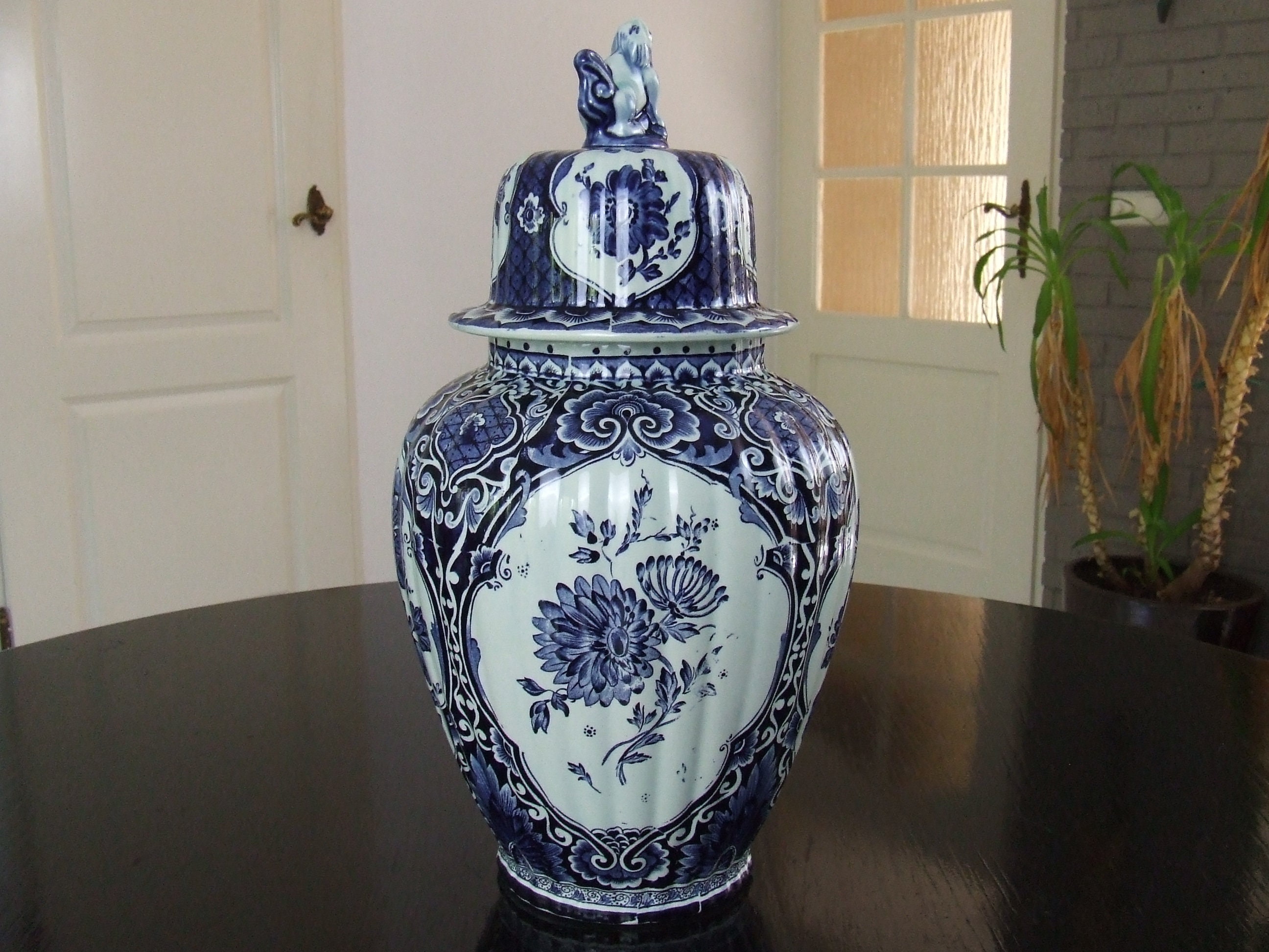 Petrus Regout Royal Sphinx Maastricht Very Large Delft Style Baluster petrus-regout-royal-sphinx-maastricht-very-large-delft-style-baluster