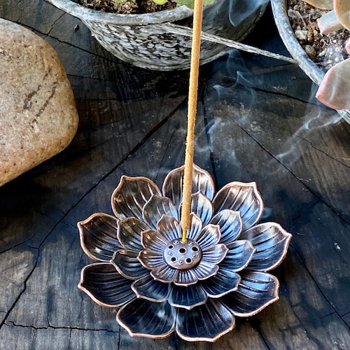 Brass Lotus Incense Holder Etsy