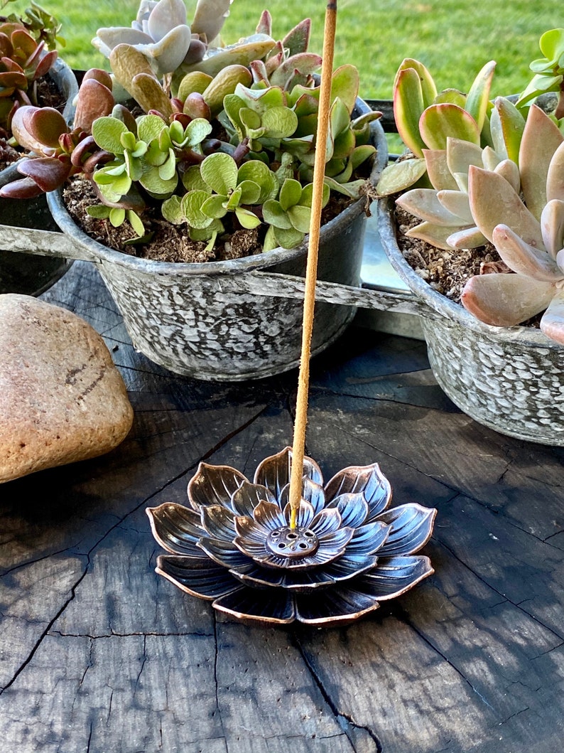Brass Lotus Incense Holder Etsy