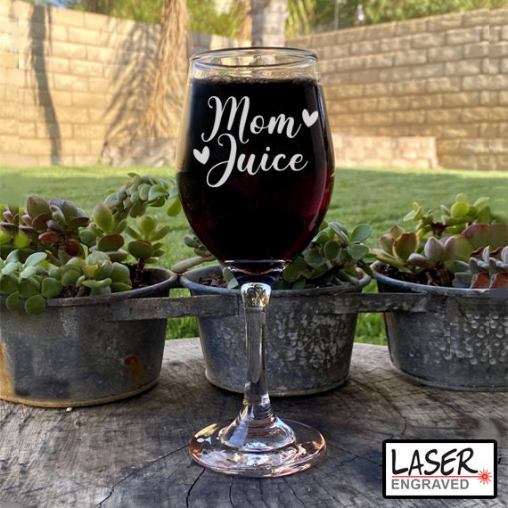 Mom Juice Wine Tumbler, Mom Sippy Cup, Funny Wine Glass, Mom Wine