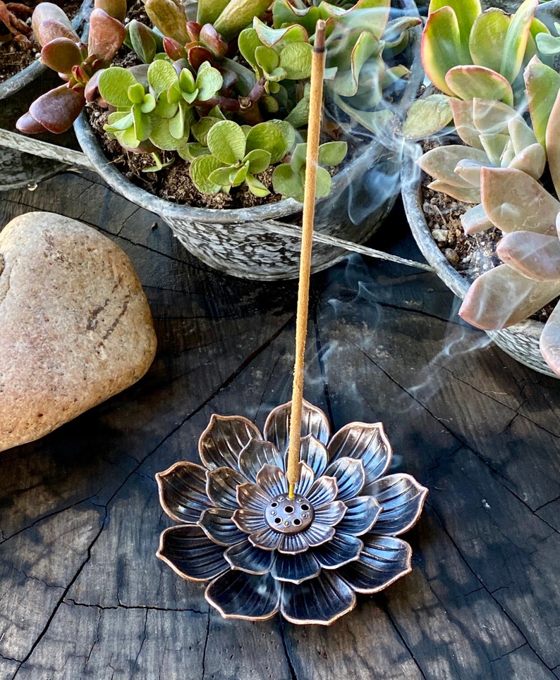 Brass Lotus Incense Holder Etsy