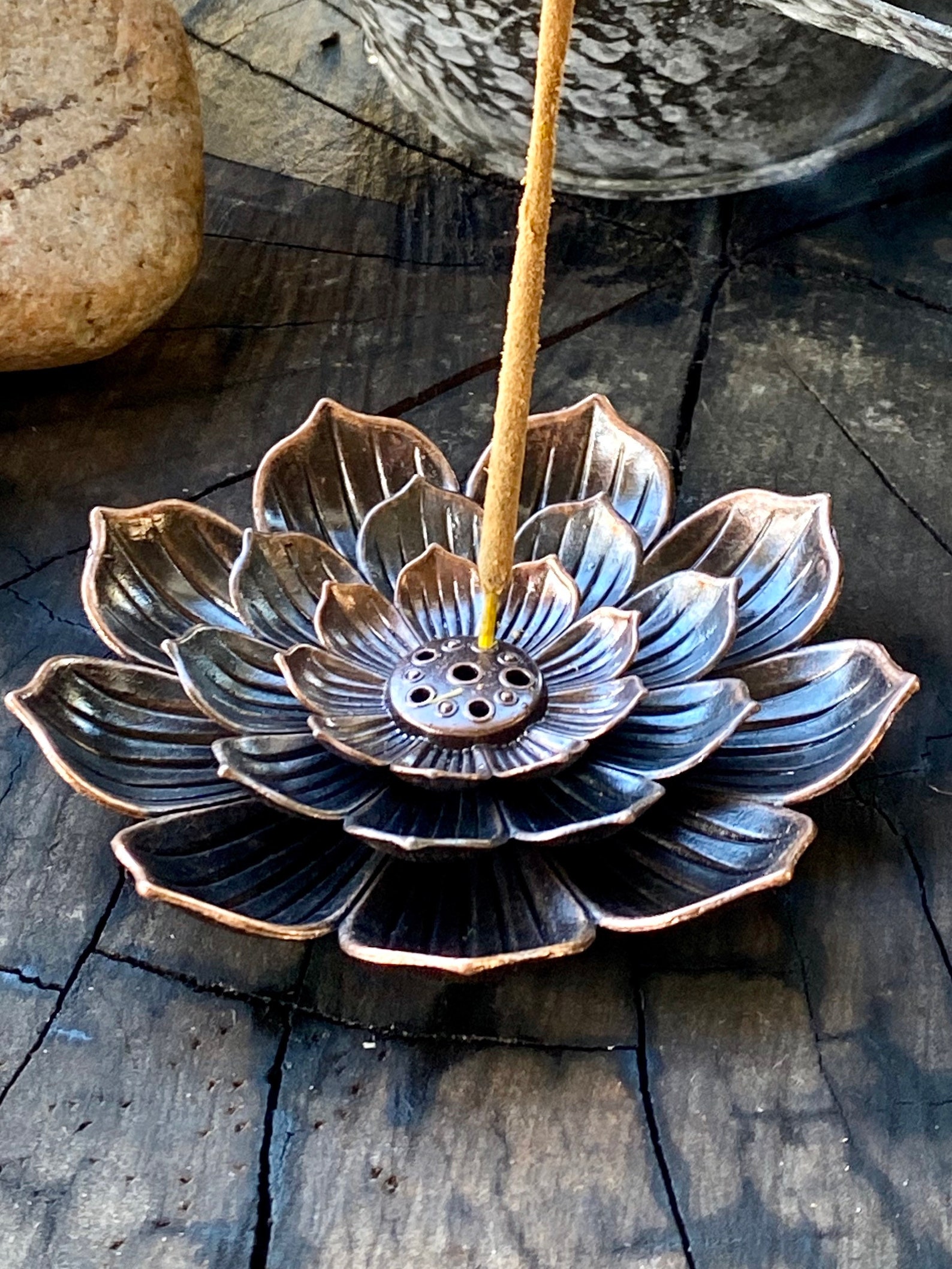 Brass Lotus Incense Holder Etsy