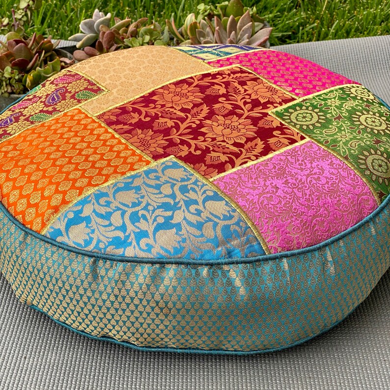 Meditation Pillow Yoga Pillow Cushion Zafu Sateen Cotton Etsy