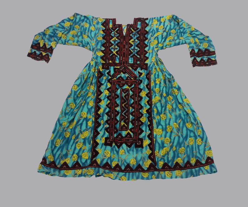 Afgani Embroidery Traditional Bohemian Ethnic Dress Handmade balochi dress,baluchi gypsy banjara tribal hand embroidered antique dress