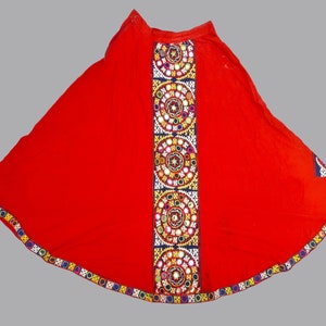 vintage kuchi collectible mirror rabari banjara tribal ethnic belly dance skirt,Hand embroidered heavy cotton skirt flared Indian banjara