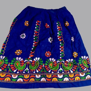 vintage kuchi collectible mirror rabari banjara tribal ethnic belly dance skirt,Hand embroidered heavy cotton skirt flared Indian banjara