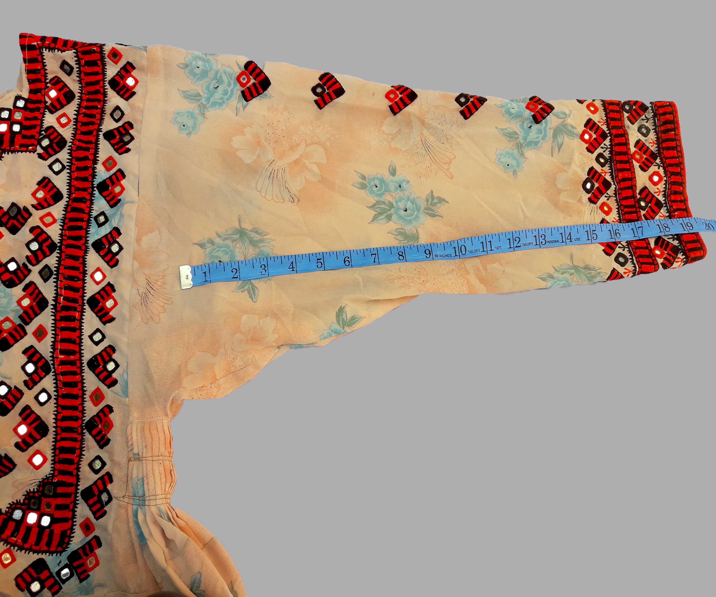 white christmas dresses Vintage Balochi Hand-Embroidered Satin Dress. M-L main image 0