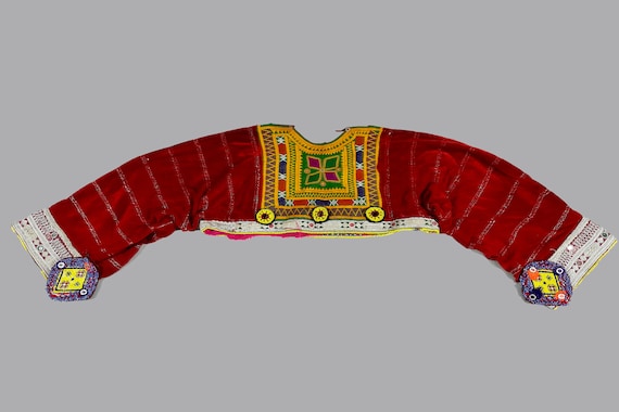 vintage kuchi banjara Afghan Banjara Hand Embroidered Choli, Dress yoke, patch,tribal ethnic kuchi belly dance embroidery old dress choli