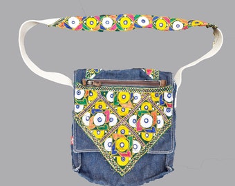 Vintage Jeans Banjara Bags ,Indian Hand embroidered Vintage shoulder bag purse Banjara Bag Vintage Hobo Sling Tote Ethnic ,Banjara Boho bag