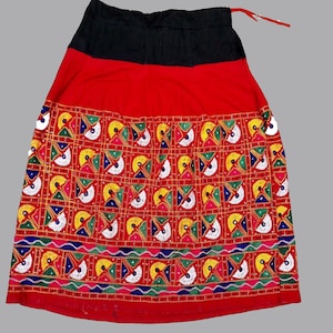 vintage kuchi collectible mirror rabari banjara tribal ethnic belly dance skirt,Hand embroidered heavy cotton skirt flared Indian banjara
