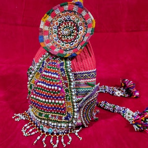 Banjara cap, hat, topi, Vintage Banjara Tribal Kuchi Embroidery Cap/Hat from the kutch, vintage banjara Kuchi Afghan Banjara style cap topi