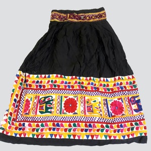 vintage kuchi collectible mirror rabari banjara tribal ethnic belly dance skirt,Hand embroidered heavy cotton skirt flared Indian banjara