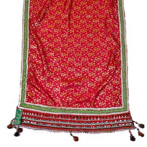 banjara Vintage Scarf Antique Tribal duppata, shawl, Wall Hanging Handmade Banjara Embroidery Vintage Textile Kutchi Scarf Exquisite Wedding