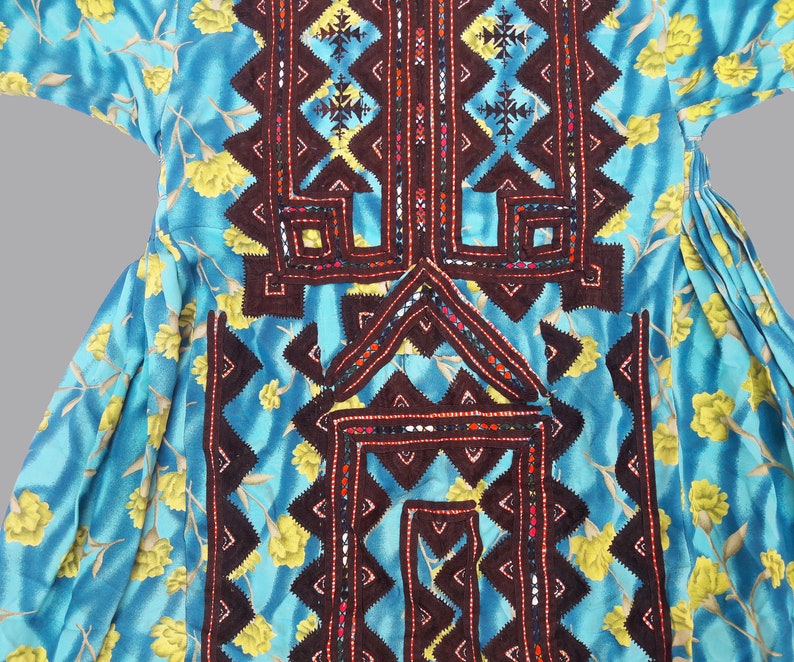 Afgani Embroidery Traditional Bohemian Ethnic Dress Handmade balochi dress,baluchi gypsy banjara tribal hand embroidered antique dress