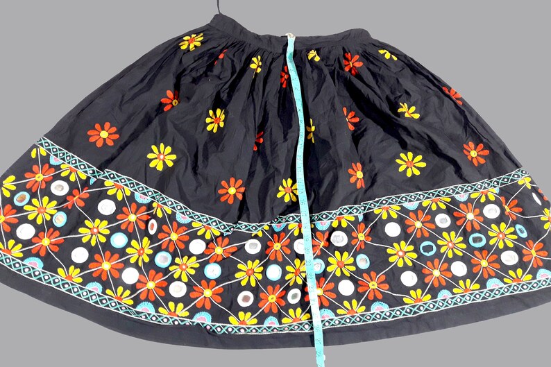 vintage kuchi collectible mirror rabari banjara tribal ethnic belly dance skirt,Hand embroidered heavy cotton skirt flared Indian banjara