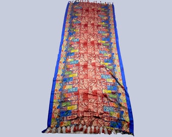 Écharpe indienne vintage antique en tissu brodée à la main Hijab, foulards traditionnels pour femmes, décoration de voile, vintage à la mode Dupatta longue