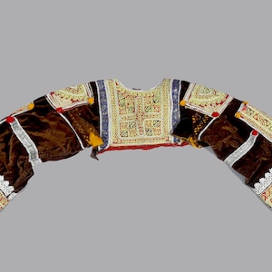 vintage kuchi banjara Afghan Banjara Hand Embroidered Choli, Dress yoke, patch,tribal ethnic kuchi belly dance embroidery old dress choli