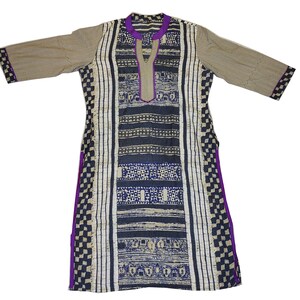 Vestido Kurti estampado de algodón de diseñador con trabajo, vestido Kurti de algodón casual con estilo indio para mujer, vestido superior de algodón étnico, túnica superior kurti para mujer