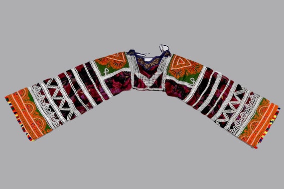 vintage kuchi banjara Afghan Banjara Hand Embroidered Choli, Dress yoke, patch,tribal ethnic kuchi belly dance embroidery old dress choli