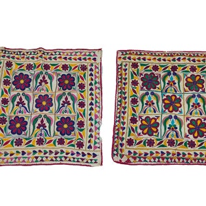 2er-Set Vintage Kutch Tribal Indianer Tapisserie 25 cm x 24 cm, ethnischer Banjara Wandbehang, rustikales Dekor Tapisserie Wandbehang, Vintage Embroide