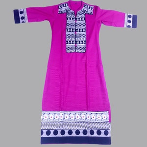 Kurtis estampados de algodón de diseñador con trabajo, Kurti de algodón casual con estilo indio, vestido superior de algodón para mujer, túnica superior kurti para mujer