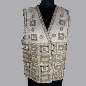 vintage Jacket Ethnic Floral Printed, Block Printed Blazer Vintage Vests Over Coat Casual Clothing Cotton Jacket India, Llama Jacket Orange