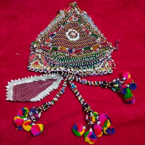 Banjara cap, hat, topi, Vintage Banjara Tribal Kuchi Embroidery Cap/Hat from the kutch, vintage banjara Kuchi Afghan Banjara style cap topi