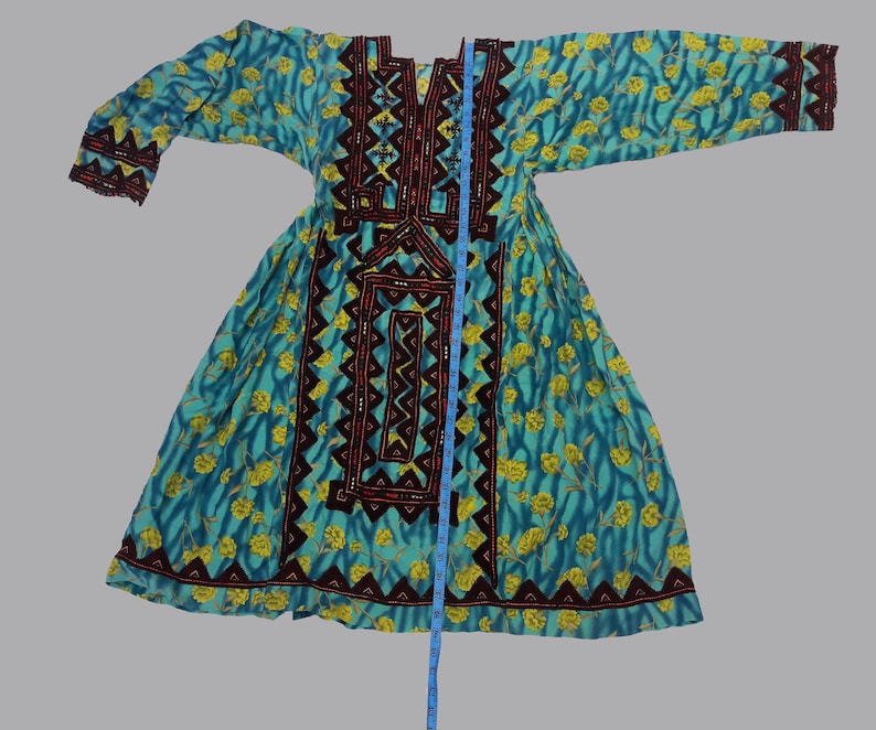 Afgani Embroidery Traditional Bohemian Ethnic Dress Handmade balochi dress,baluchi gypsy banjara tribal hand embroidered antique dress