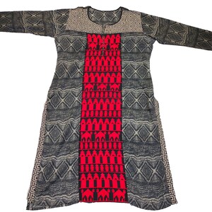 Vestido Kurti estampado de algodón de diseñador con trabajo, vestido Kurti de algodón casual con estilo indio para mujer, vestido superior de algodón étnico, túnica superior kurti para mujer