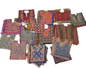 Große Lot 500 + Banjara Neck Yoke Patch Vintage Kuchi Traditionelle Kunst Stickerei Applikation Patch Nähen Handwerk, Banjara Yoke, Boho