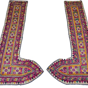 2er-Set Vintage Kutch Tribal Indianer Tapisserie 60 cm x 28 cm, ethnischer Banjara Wandbehang, rustikales Dekor Tapisserie Wandbehang, Vintage Embroide