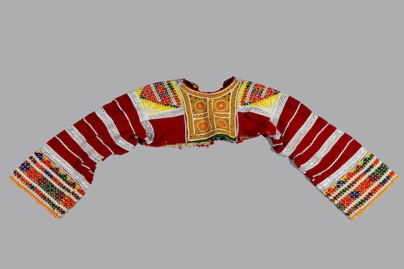 vintage kuchi banjara Afghan Banjara Hand Embroidered Choli, Dress yoke, patch,tribal ethnic kuchi belly dance embroidery old dress choli