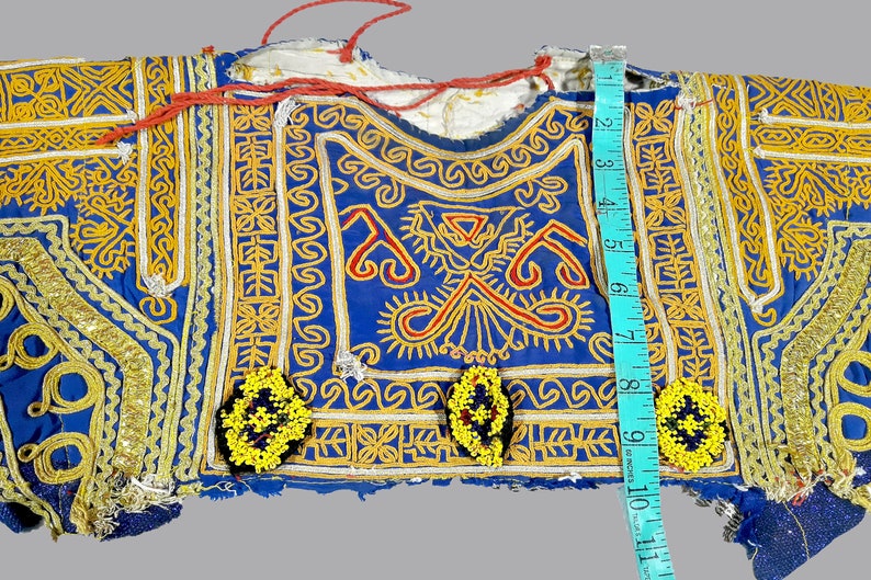 patch,tribal ethnic kuchi belly dance embroidery old dress choli Dress yoke vintage kuchi banjara Afghan Banjara Hand Embroidered Choli