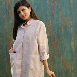 Linen Pajama Set: Women&#39;s Loungewear, Eco-Friendly Fabric