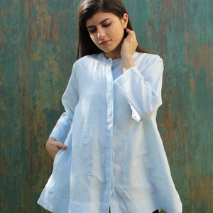 Loose Linen Blouse, Button Down Linen Top, Linen Tunic Top, Linen Dress for Women, Womens Tunic, Loose Linen Tunics, Plus Size Clothing