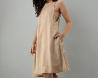 Linen Mini Dress, Organic Dress, Women's Linen Dress, Shirt Dress, Linen Dresses, Flax Dress, Sexy Dress, Cocktail Dress