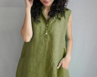 Mini Linen Dress, Shift Dress, Moss Green Dress, Summer Dress, Linen  Clothing, Dresses for Women Summer, JASMINE Dress - Etsy