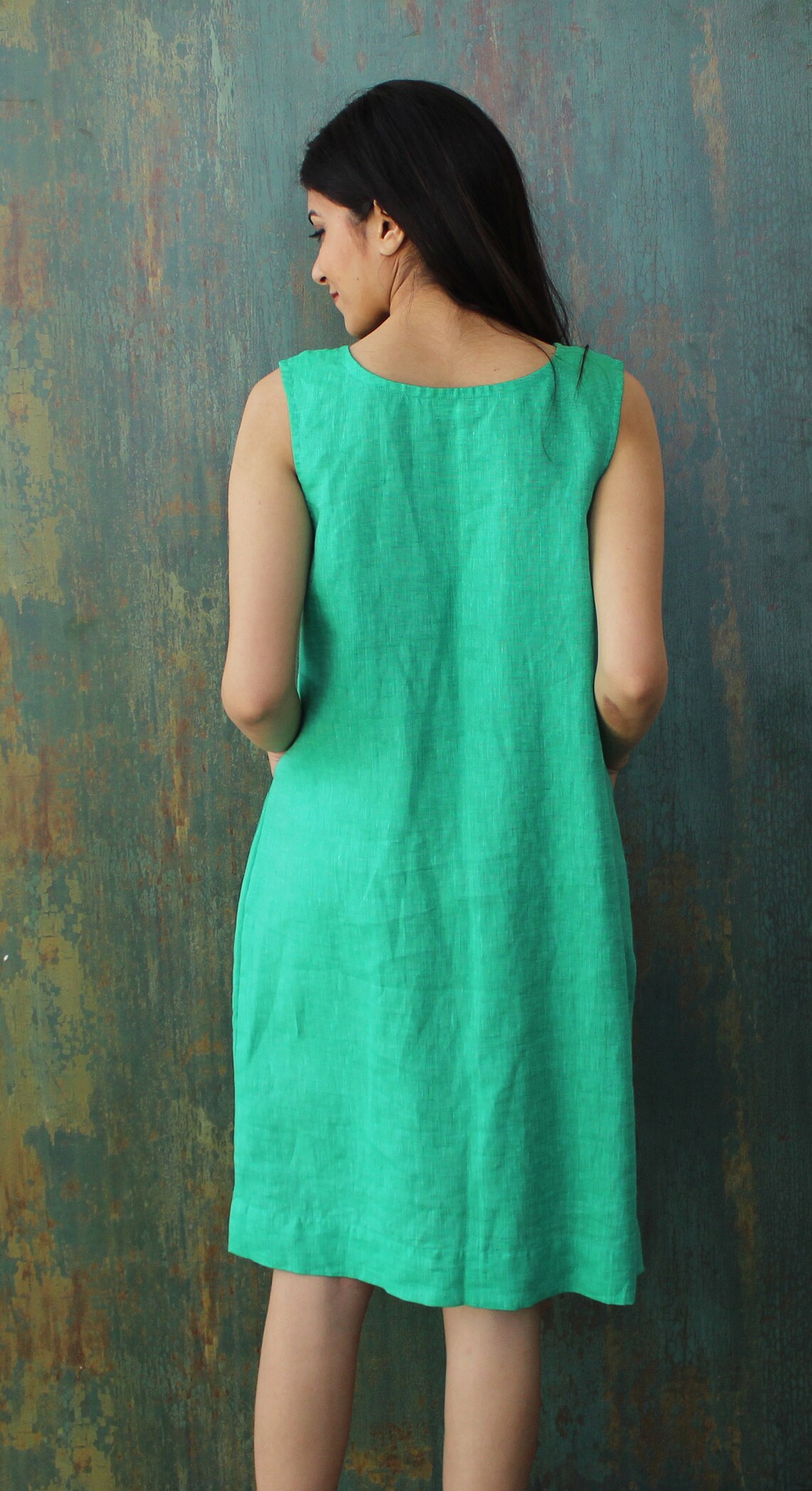 Green Linen Tunic Loose Linen Tunic Tunic Top Womens Tunic Etsy