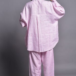 Leinen Pyjama Set, Leinen Hemd und Hose, zweiteiliges Set, Damen Leinen Streetwear Set, Leinen Loungewear, Passendes Pyjama Set, Stillkleid