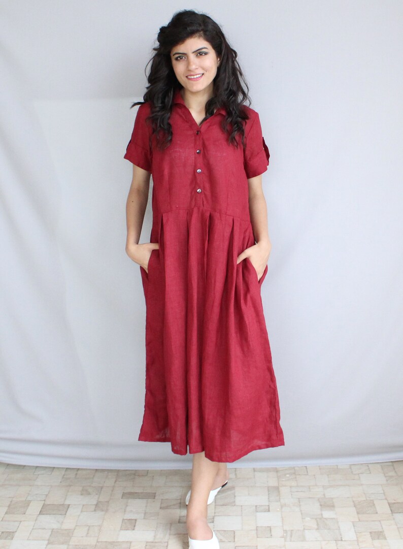 Linen Dress for Women Loose Linen Dress Plus Size Clothing Etsy