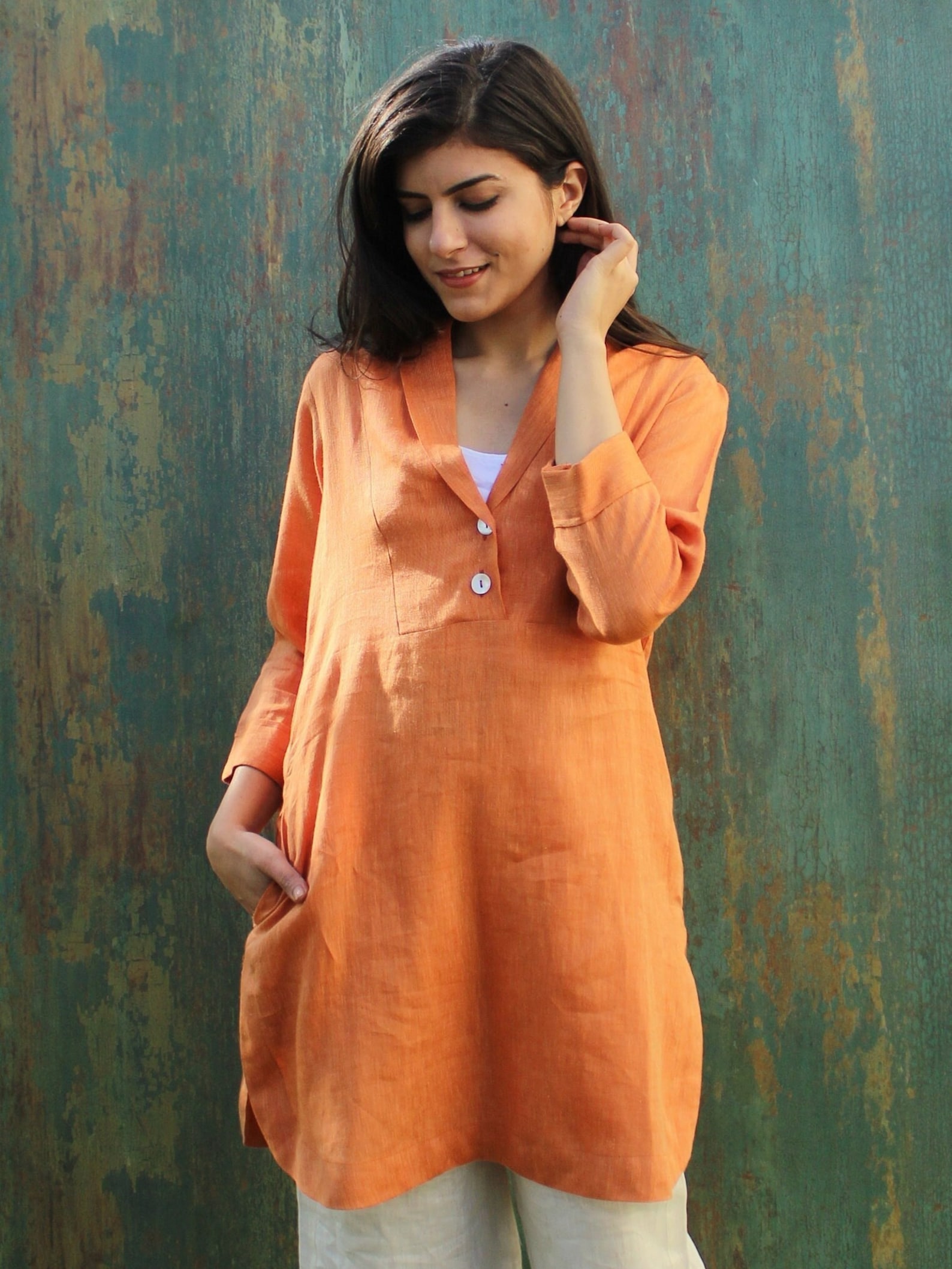 Linen Tunic Dress Linen Shirt Dress Linen Tunic Linen Long Etsy