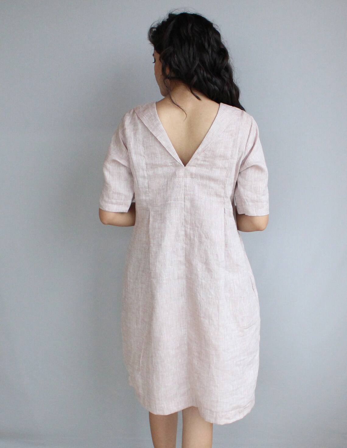 Pure Linen Linen Tunic Dress Washed Linen Tunic Flax Dress Etsy