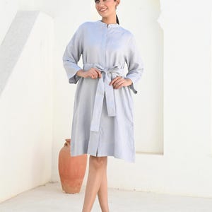 Linen Shirt Dress, Linen Tunic Dress, Linen Clothing, Long Sleeve Dress, Loose Linen Dress, Dress With Pockets, Natural Linen Dress