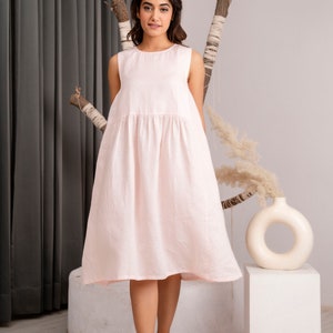 Linen Dress for Women, Linen Midi Dress, Summer Dress, Plus Size Clothing, Sleeveless Dress, Modest Linen dress, Spring Autumn Dress