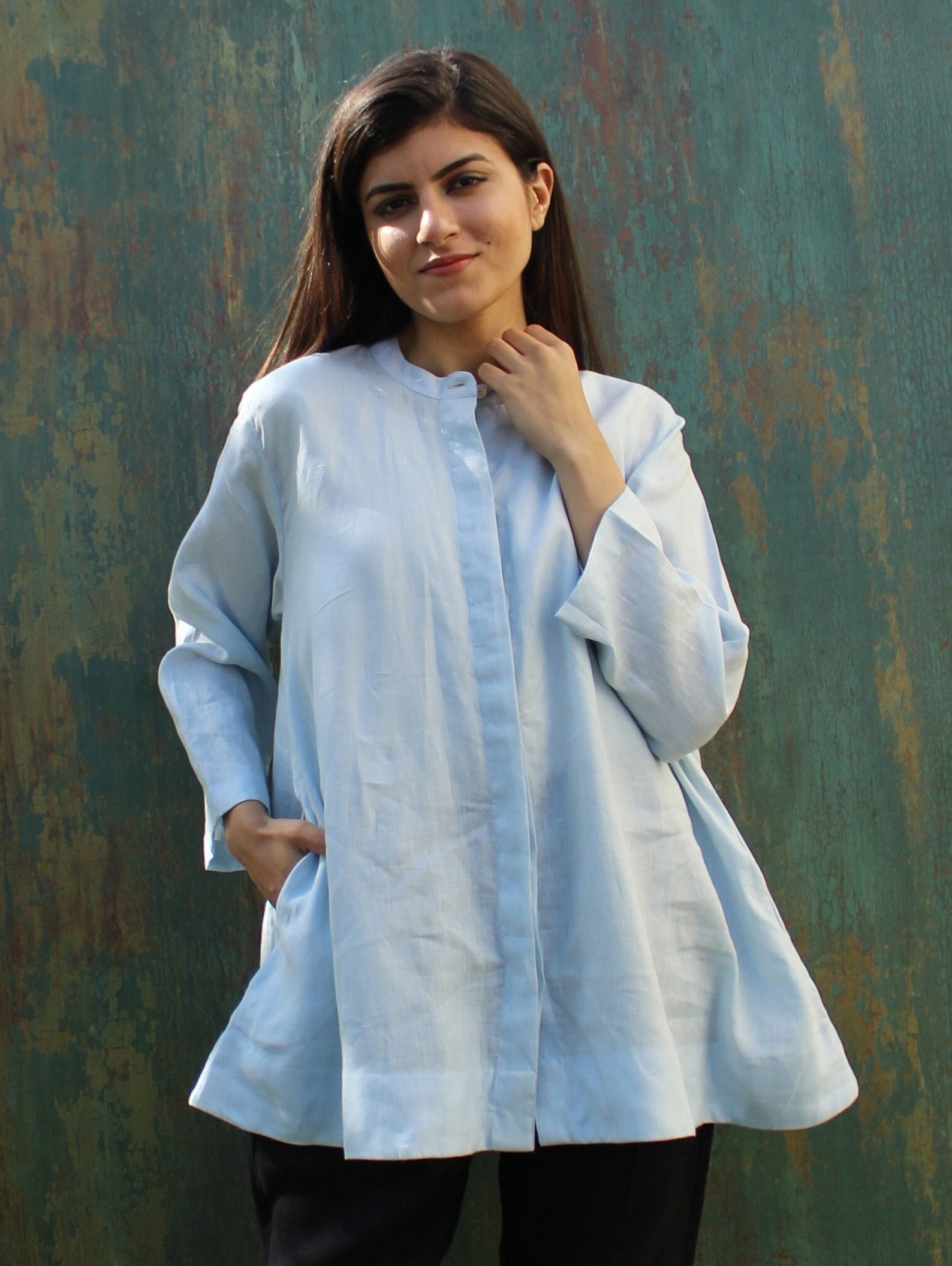 Loose Linen Blouse Button Down Linen Top Handmade Linen - Etsy