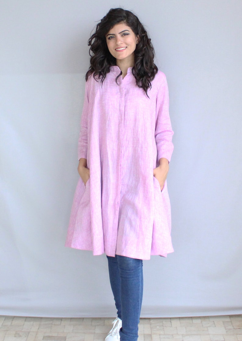 Linen Tunic Linen Tunic Dress Nursing Friendly Linen Dress Etsy