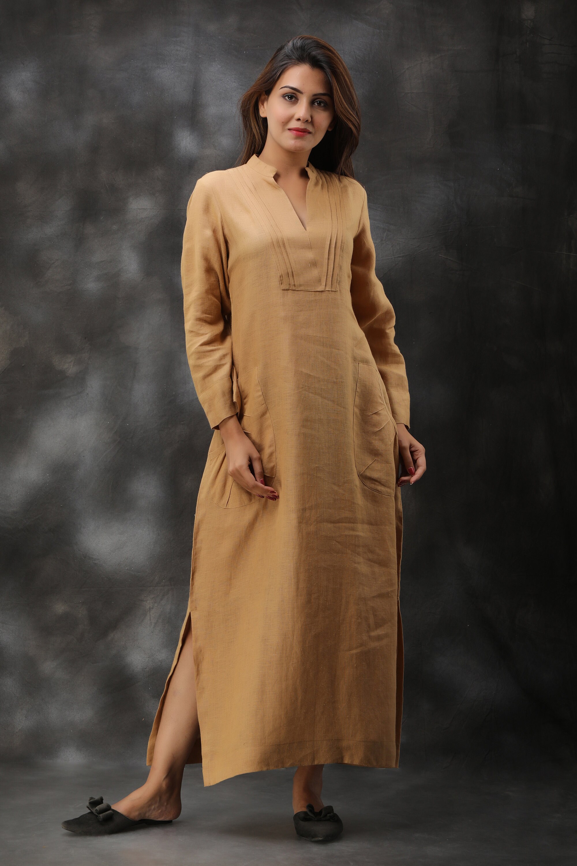 Linen Maxi Dress Linen Long Dress Linen Dress Women Linen Etsy Canada