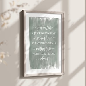 Custom Quote Print, Watercolour Personalised Text Print, Custom Text | Poem | Song Lyrics Wall Art, Custom Sign, Gift For Her, Gift For Him