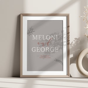 Regalo di fidanzamento personalizzato per coppia, stampa di fidanzamento moderna personalizzata, regalo di fidanzamento personalizzato per migliore amico, poster minimalista personalizzato